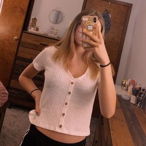 White Cropped Shirt